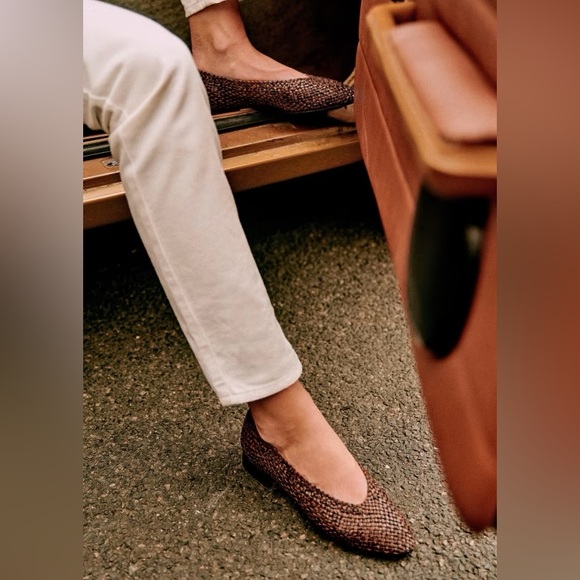 Sezane Eva Ballerinas - Brown Python Weave Sz 40 - Picture 2 of 7